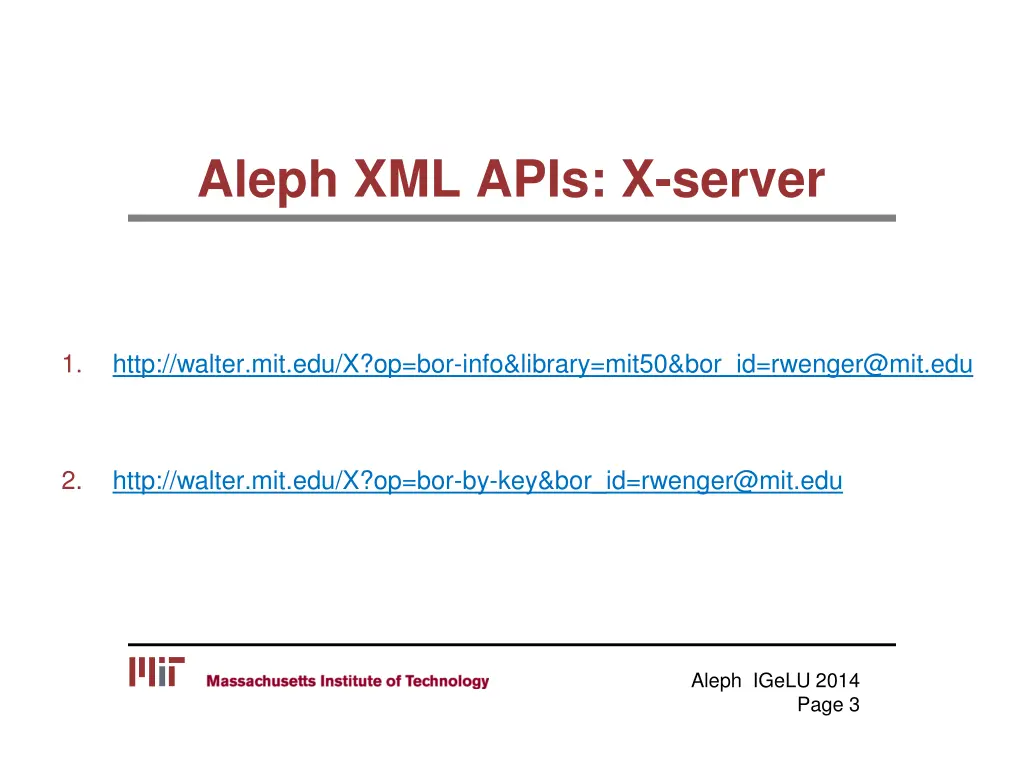 aleph xml apis x server