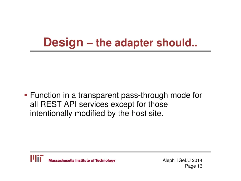 design the adapter should 2