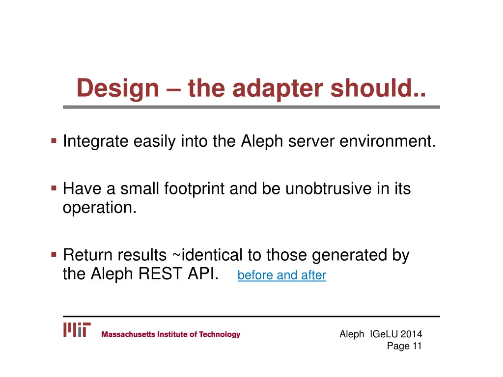 design the adapter should