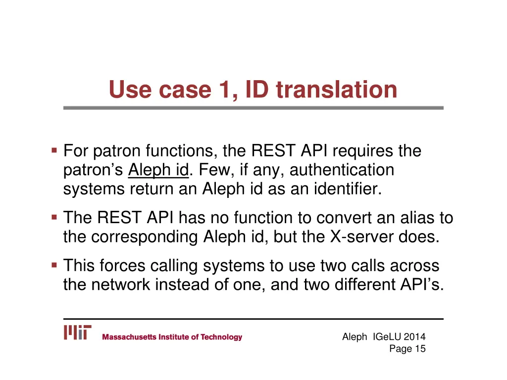 use case 1 id translation