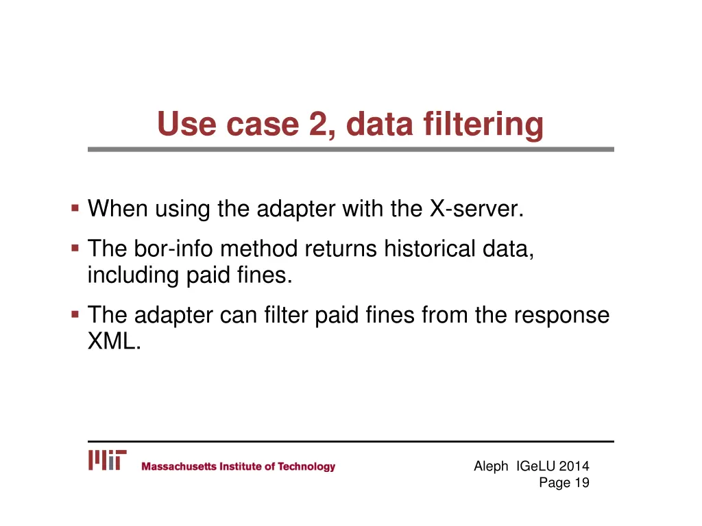 use case 2 data filtering