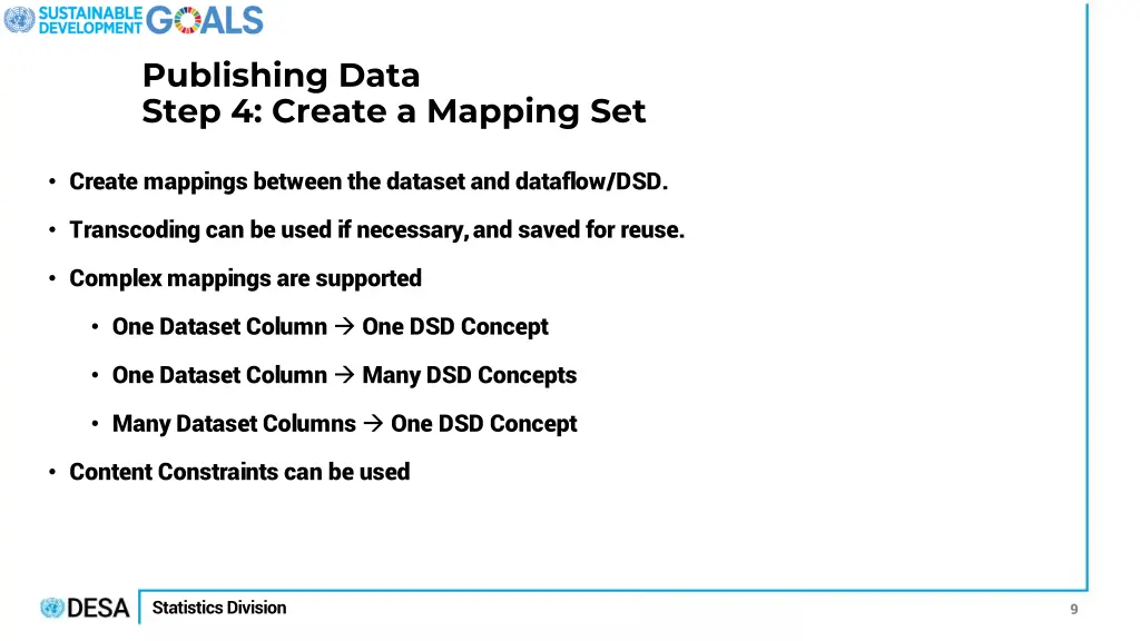 publishing data step 4 create a mapping set