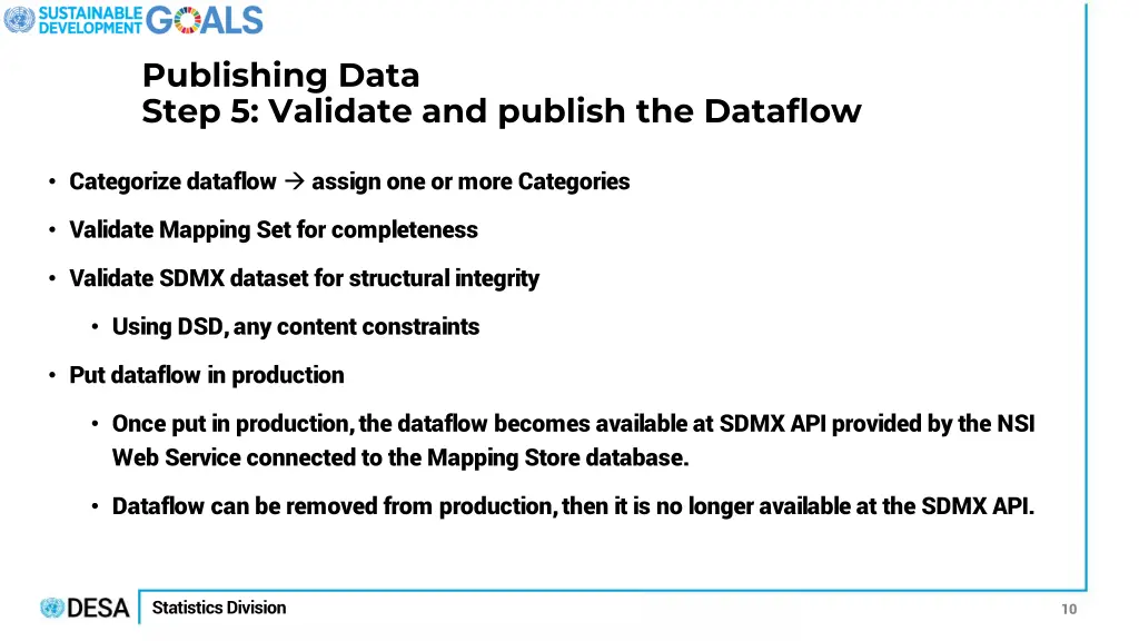 publishing data step 5 validate and publish