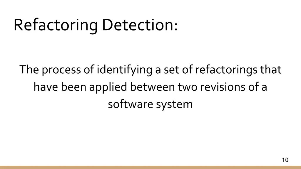 refactoring detection