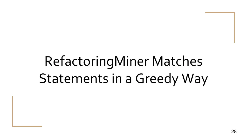 refactoringminer matches statements in a greedy