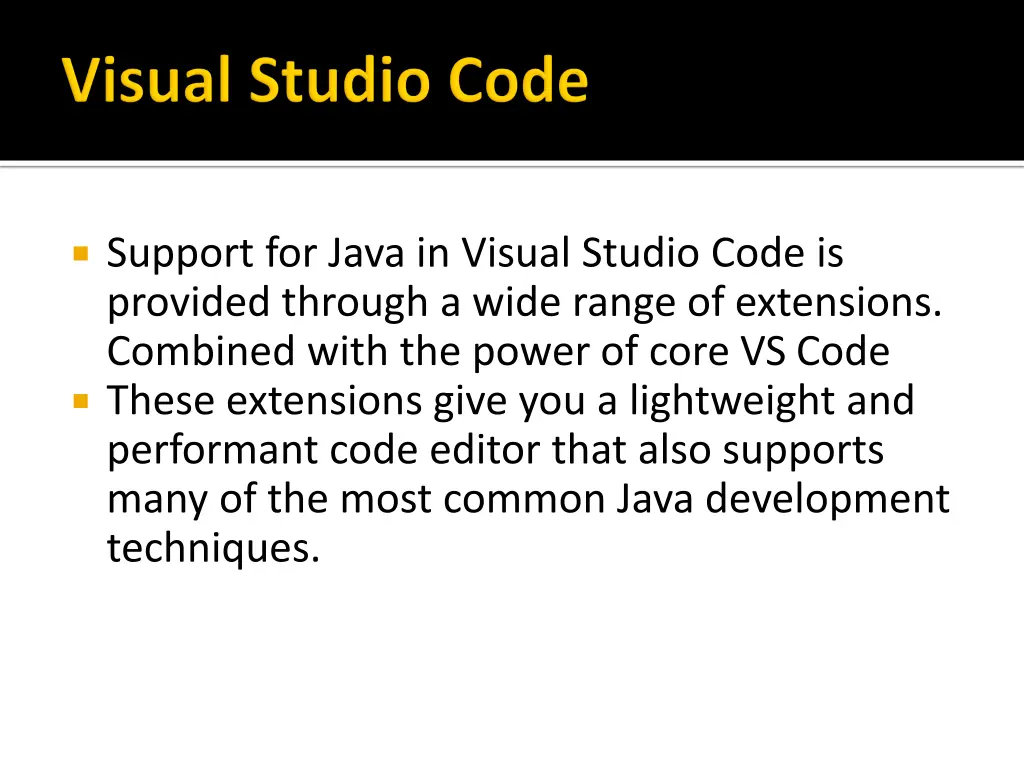 support for java in visual studio code