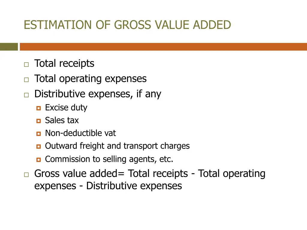 estimation of gross value added