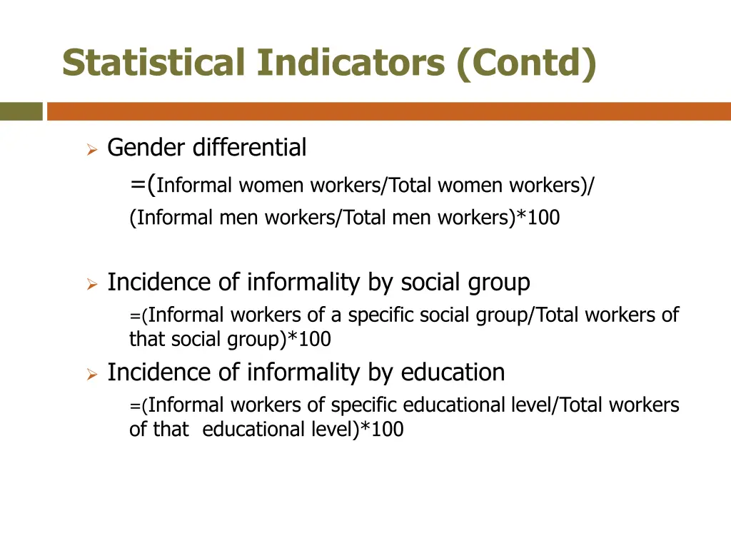 statistical indicators contd 1