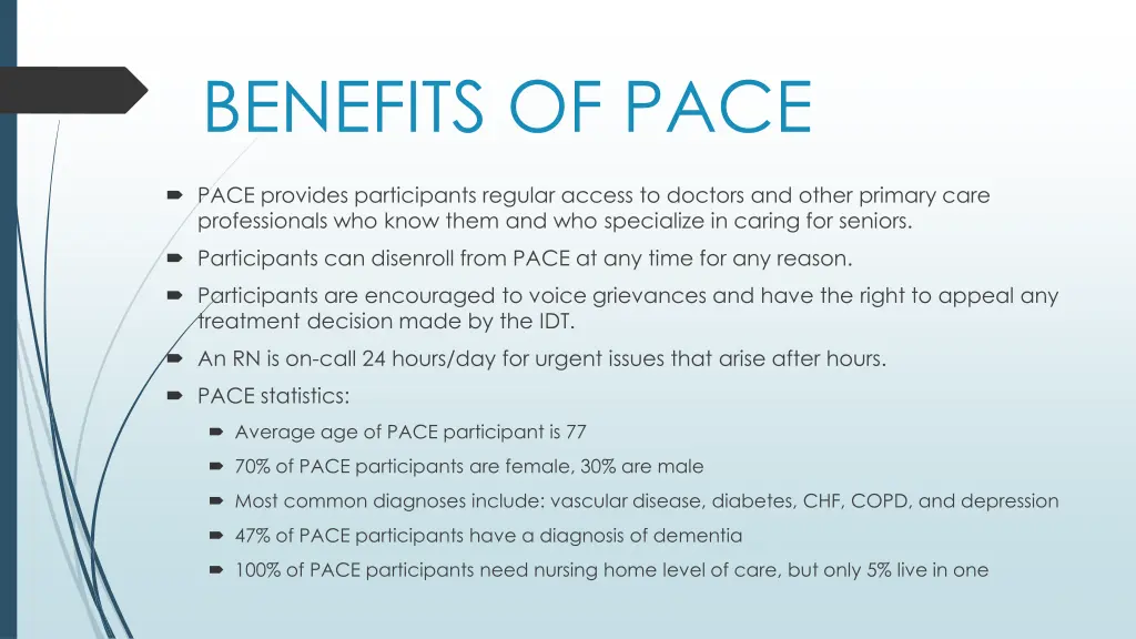 benefits of pace