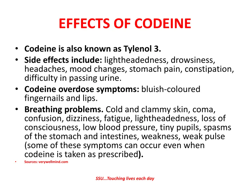 effects of codeine