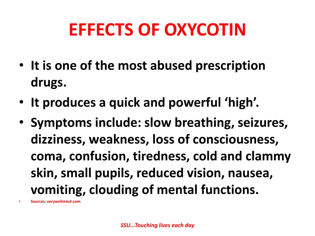 effects of oxycotin