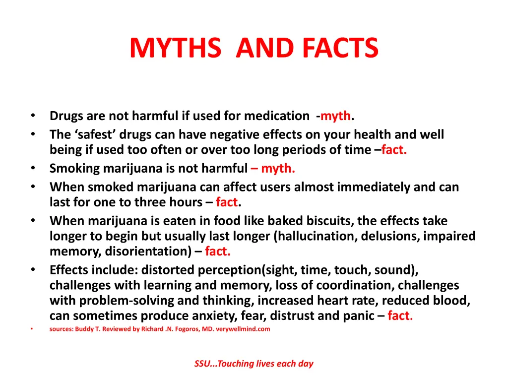 myths and facts