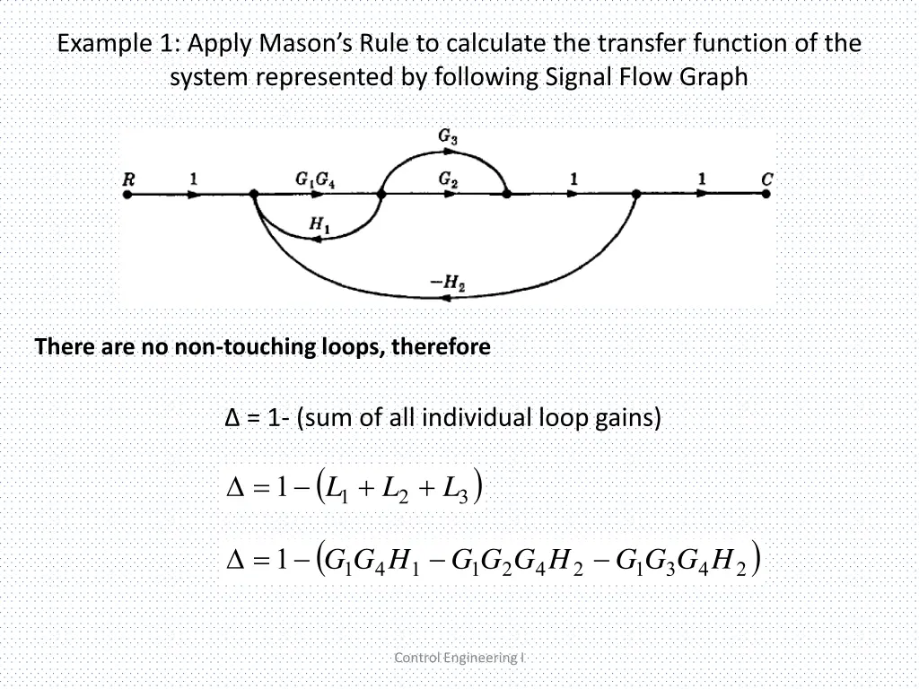 example 1 apply mason s rule to calculate 1