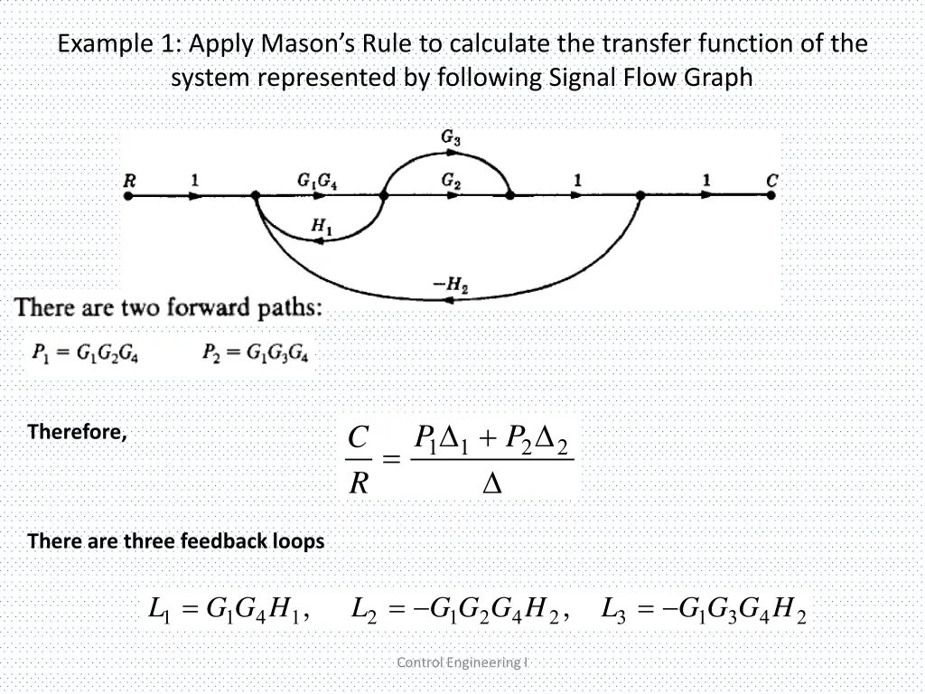 example 1 apply mason s rule to calculate