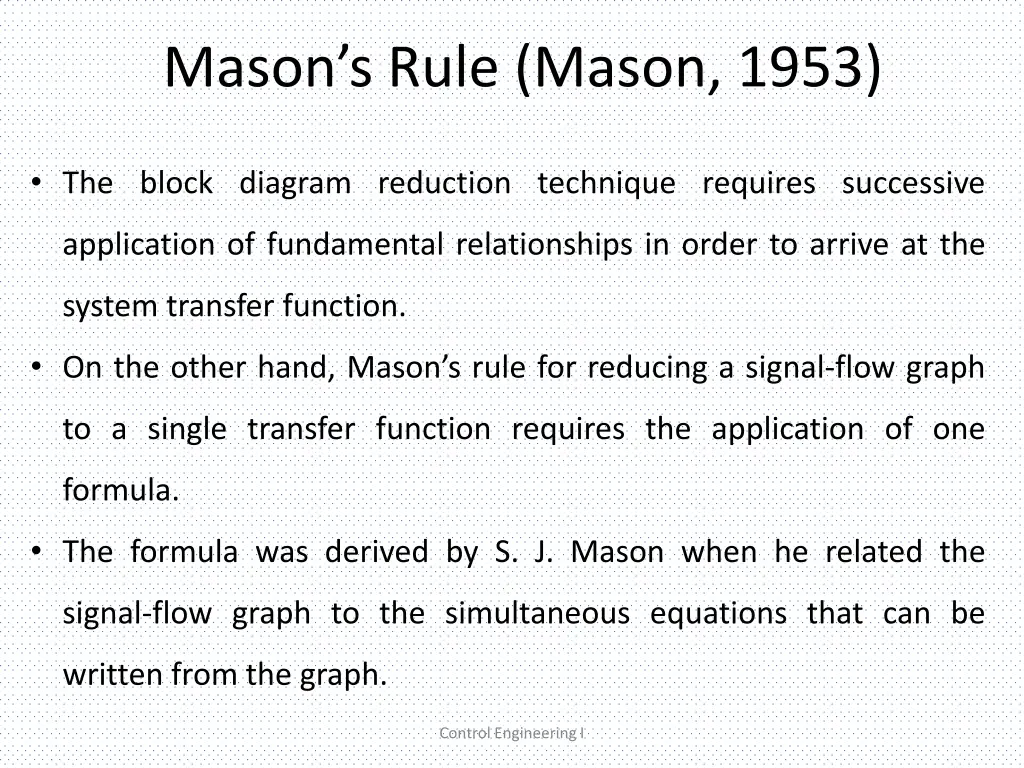 mason s rule mason 1953