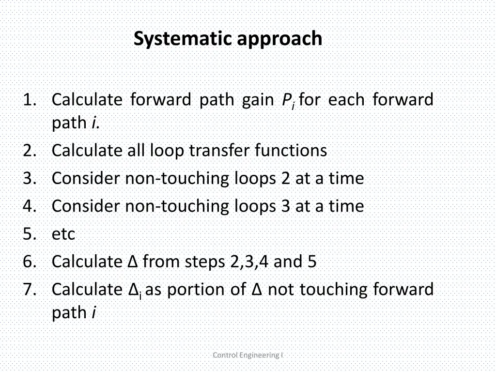 systematic approach