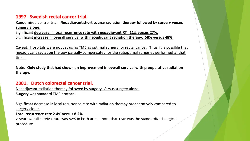 1997 swedish rectal cancer trial randomized