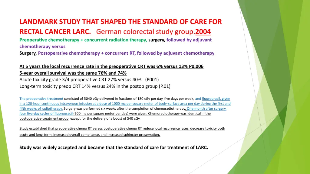 landmark study that shaped the standard of care