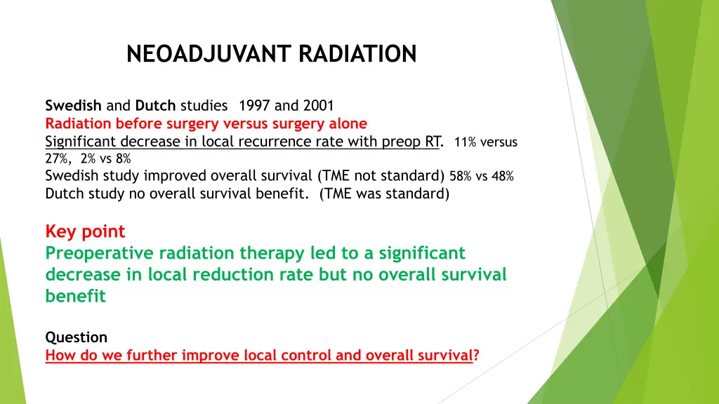 neoadjuvant radiation