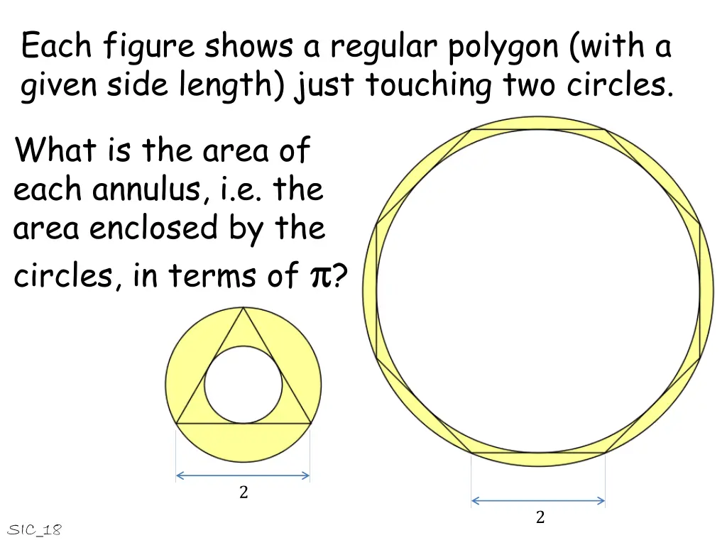 each figure shows a regular polygon with a given 6