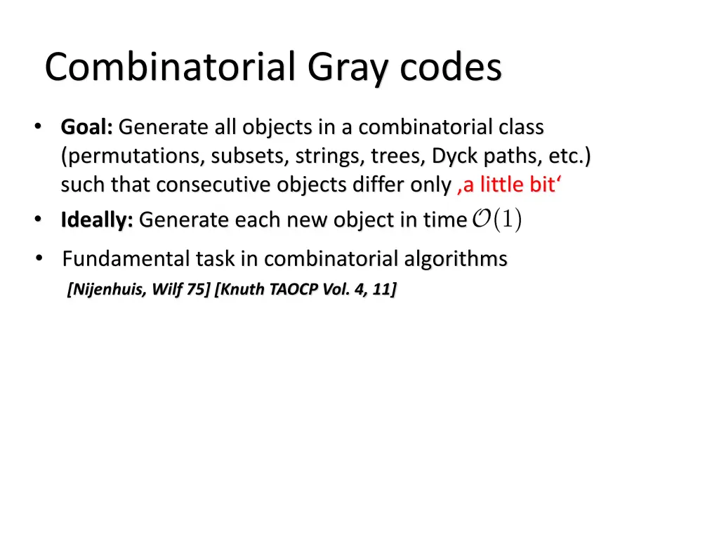 combinatorial gray codes