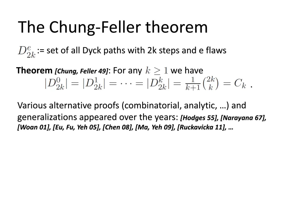 the chung feller theorem