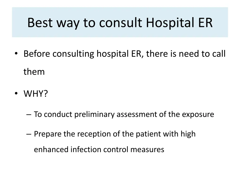 best way to consult hospital er