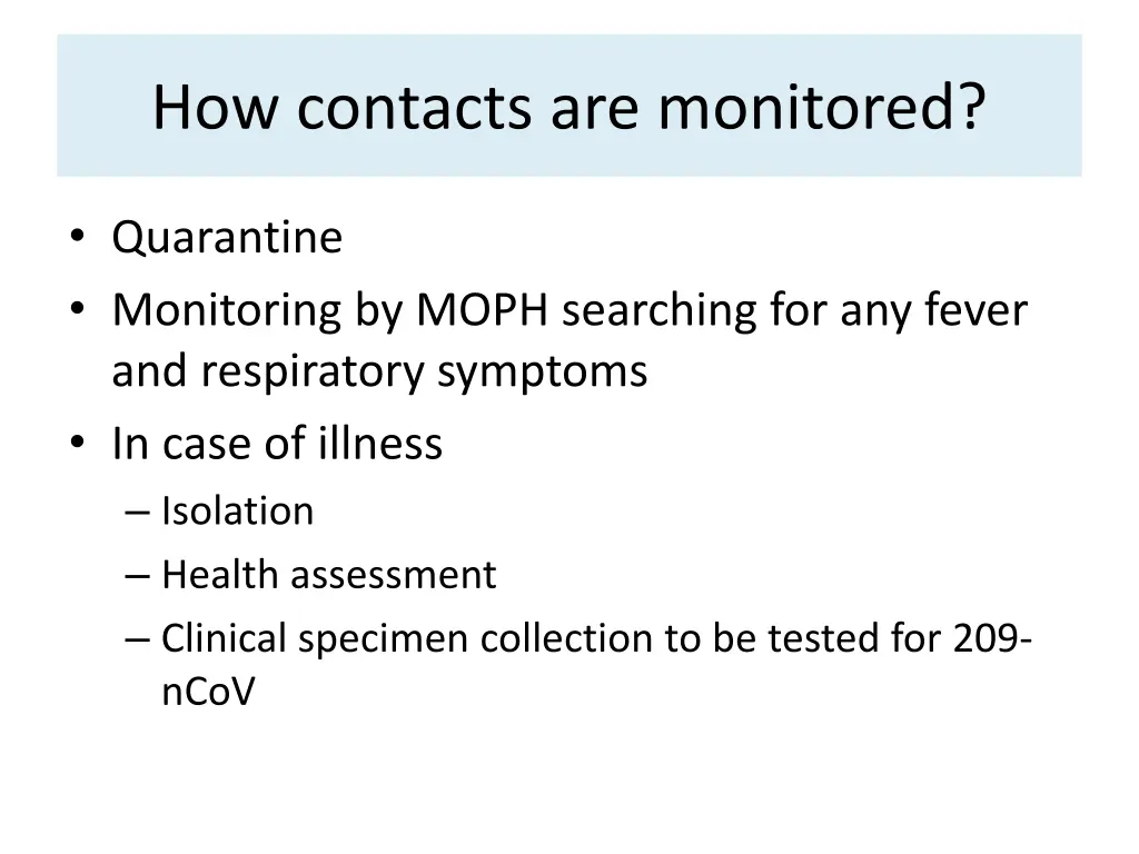 how contacts are monitored