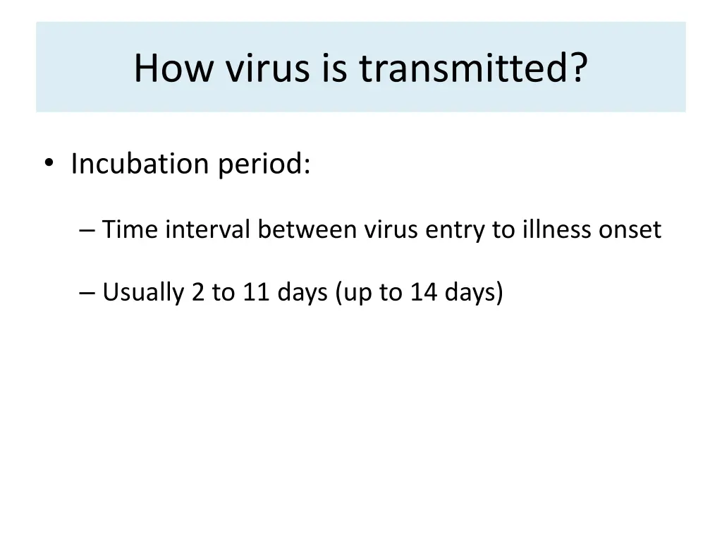 how virus is transmitted 1