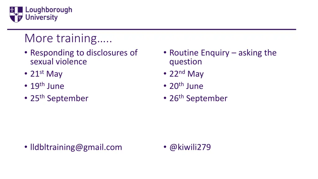 more training responding to disclosures of sexual