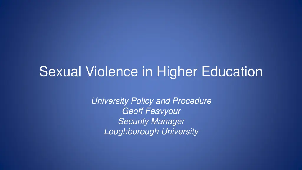 sexual violence in higher education 1