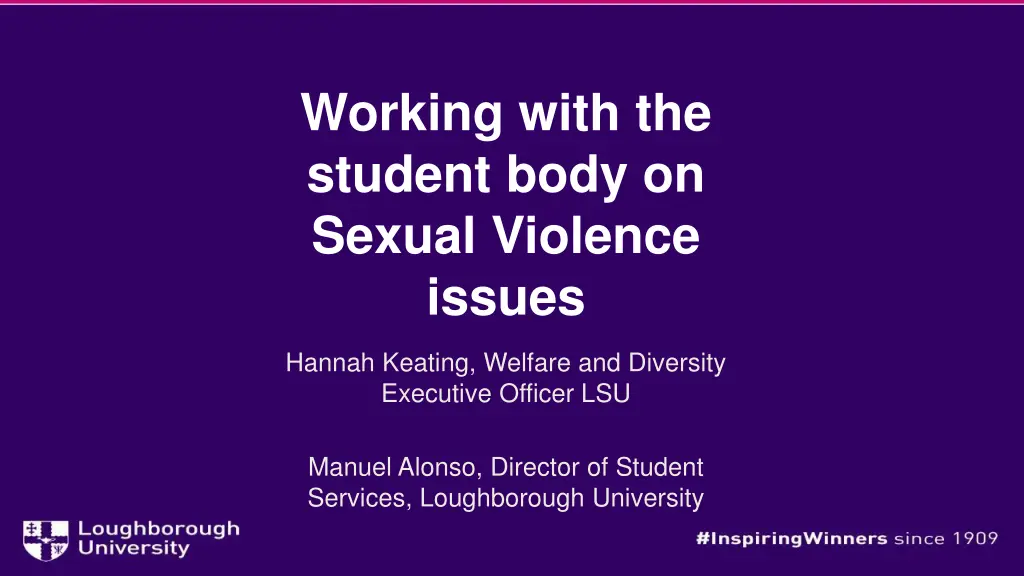 working with the student body on sexual violence