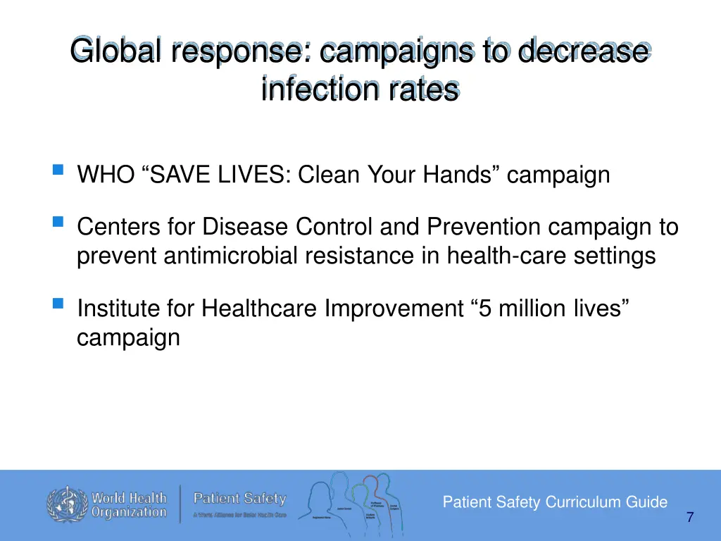 global response campaigns to decrease infection