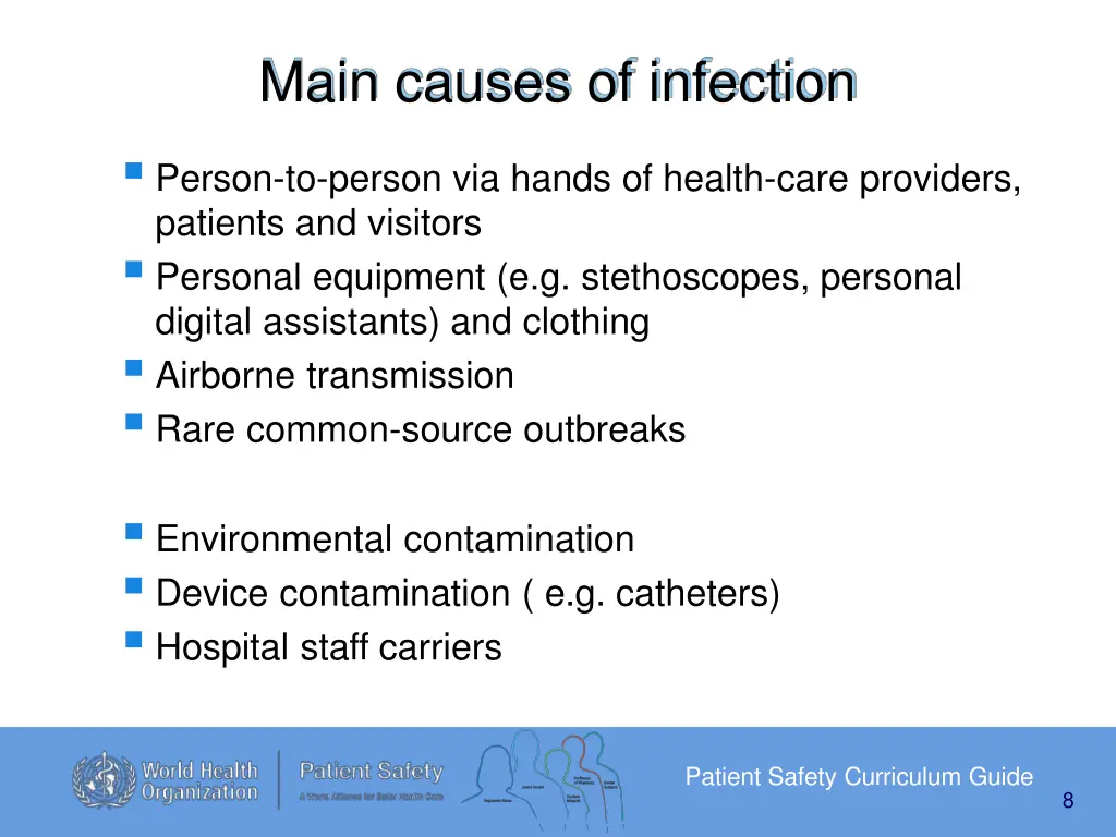 main causes of infection person to person