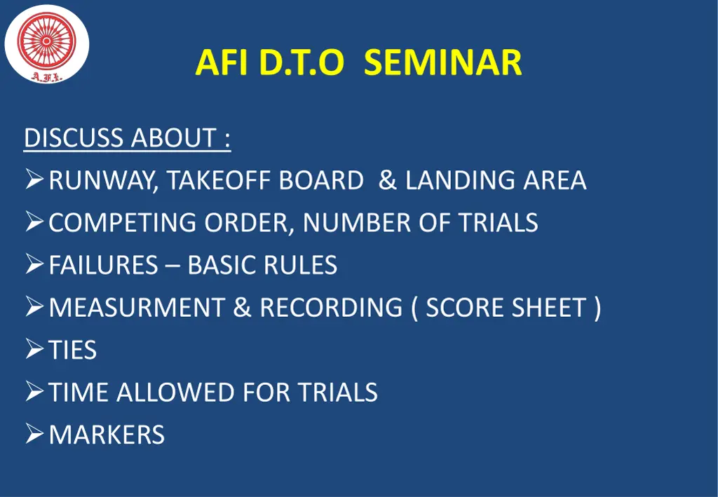 afi d t o seminar