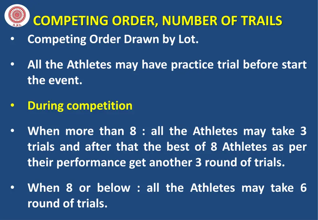 competing order number of trails competing order