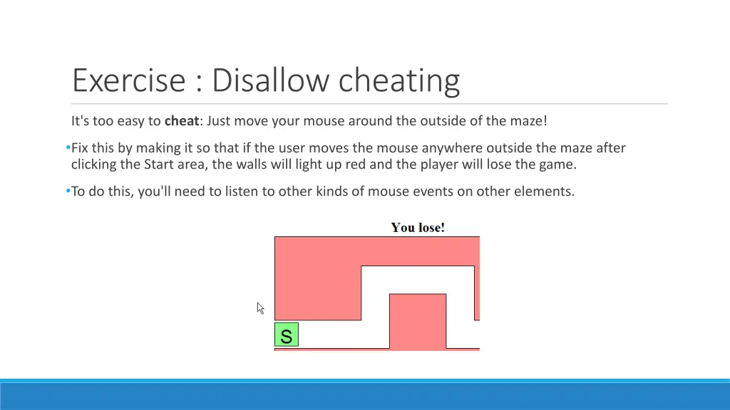 exercise disallow cheating