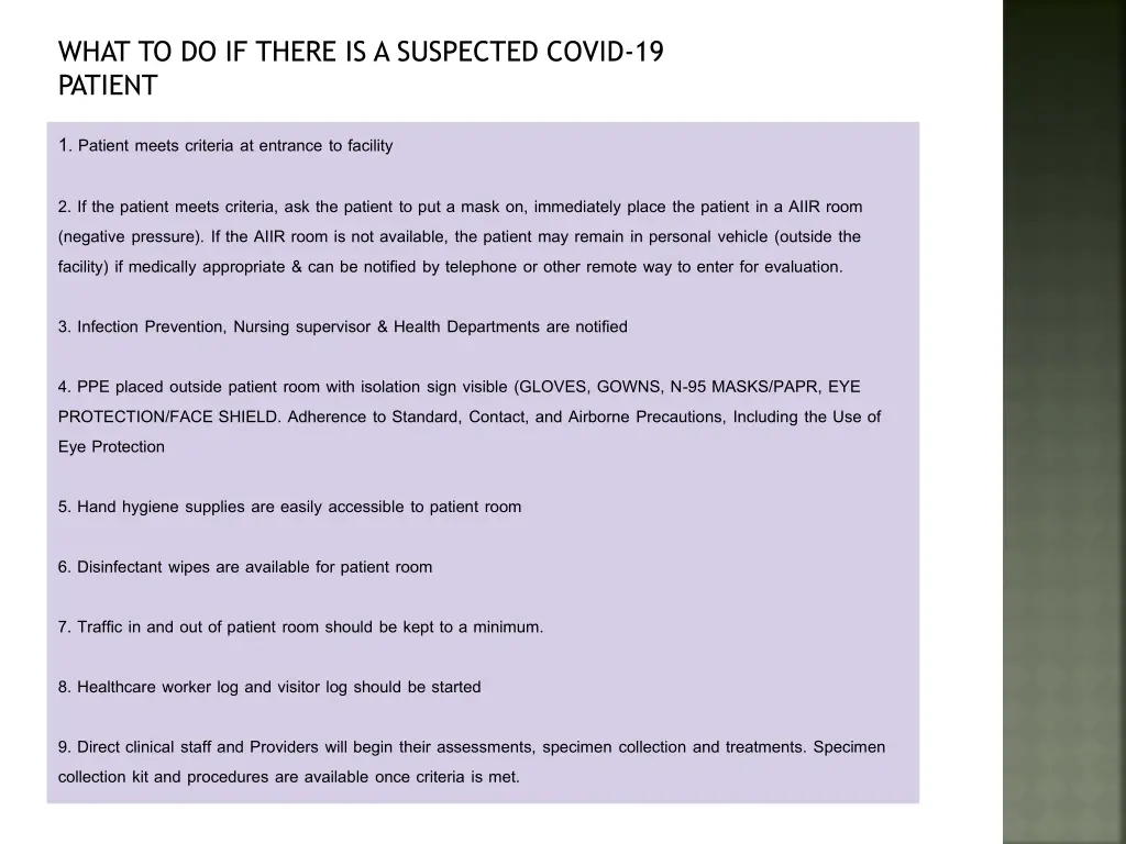 what to do if there is a suspected covid