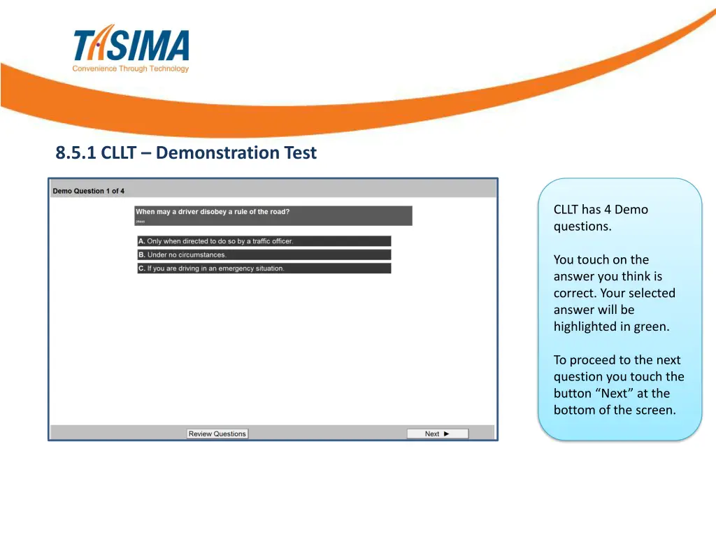 8 5 1 cllt demonstration test