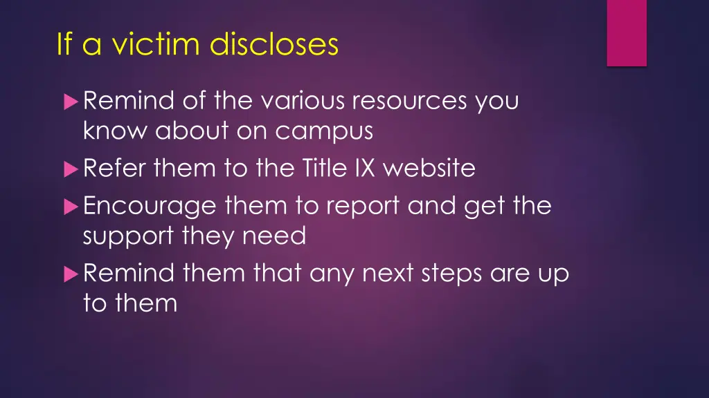 if a victim discloses