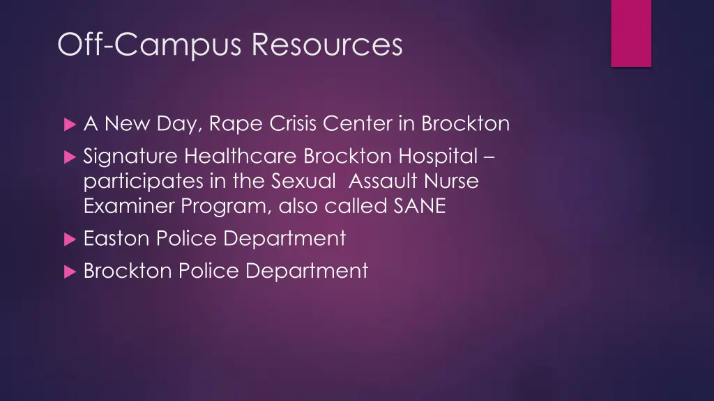 off campus resources