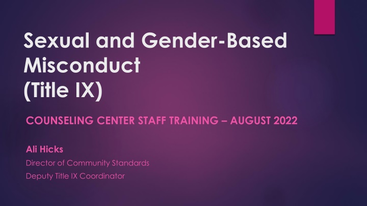 sexual and gender based misconduct title ix