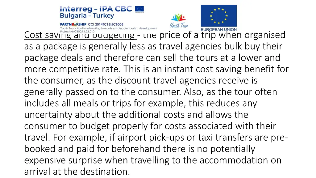 cost saving and budgeting the price of a trip