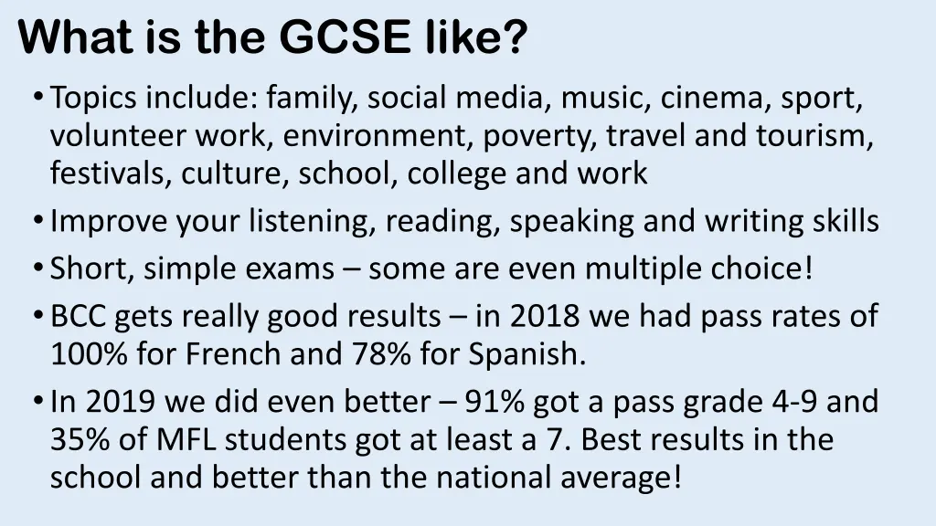 what is the gcse like topics include family