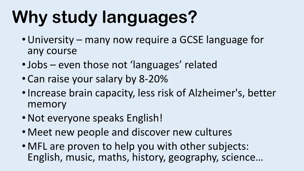 why study languages