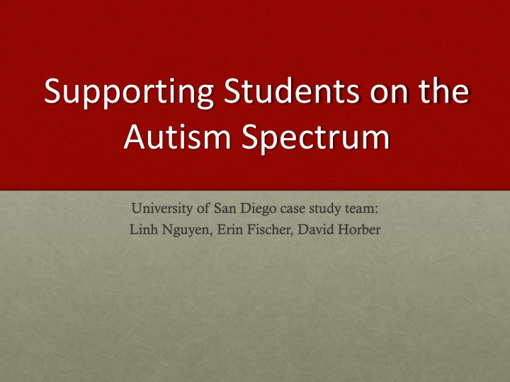 supporting students on the autism spectrum