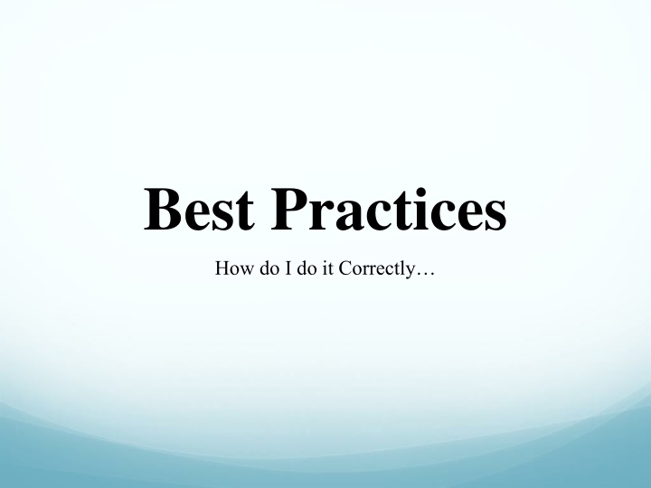 best practices