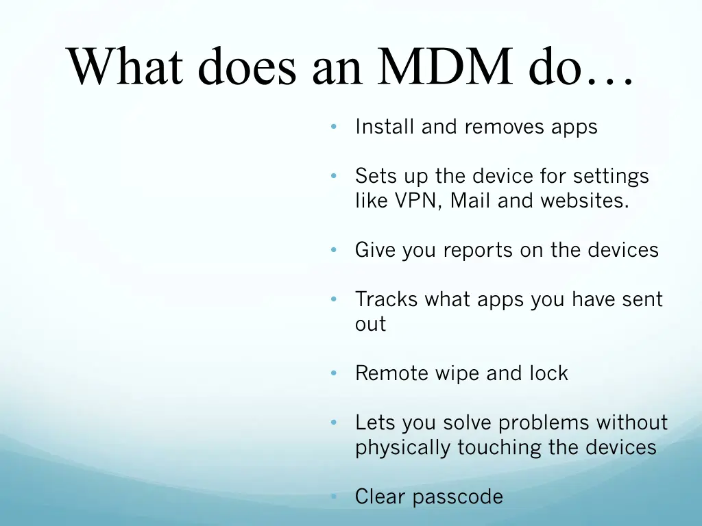 what does an mdm do