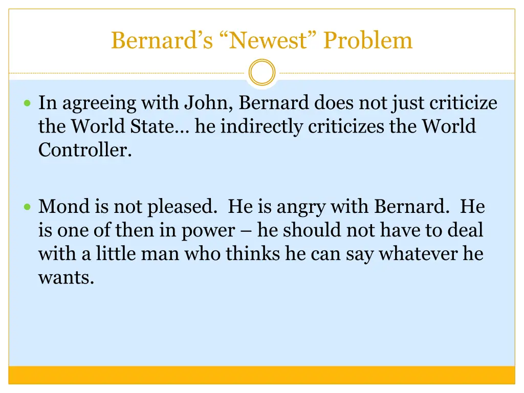 bernard s newest problem