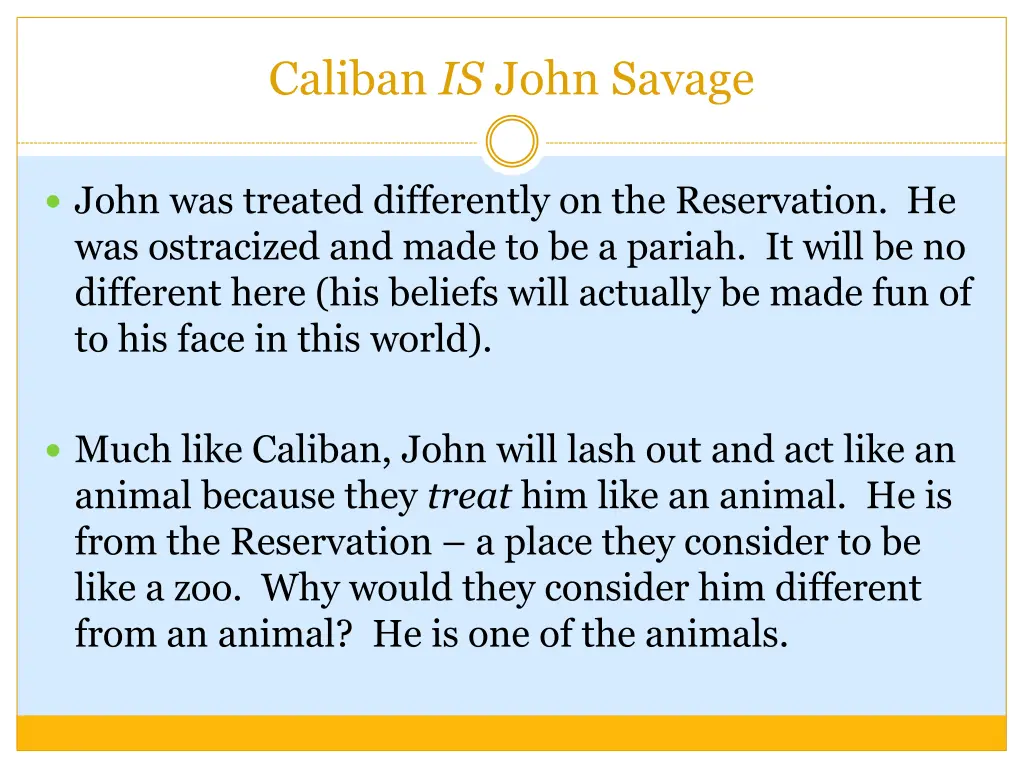 caliban is john savage